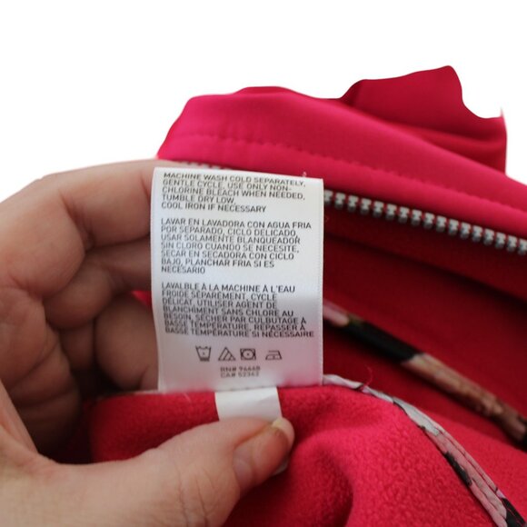 Betsey Johnson Soft Shell Hooded Coat Pink Water Repellent Ruffle, Size M, EUC - Picture 16 of 16